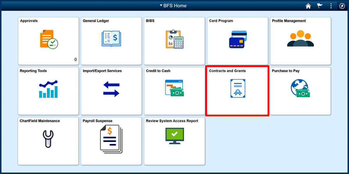 BFS home page Contracts and Grants tile BFS home page Contracts and Grants tile screenshot