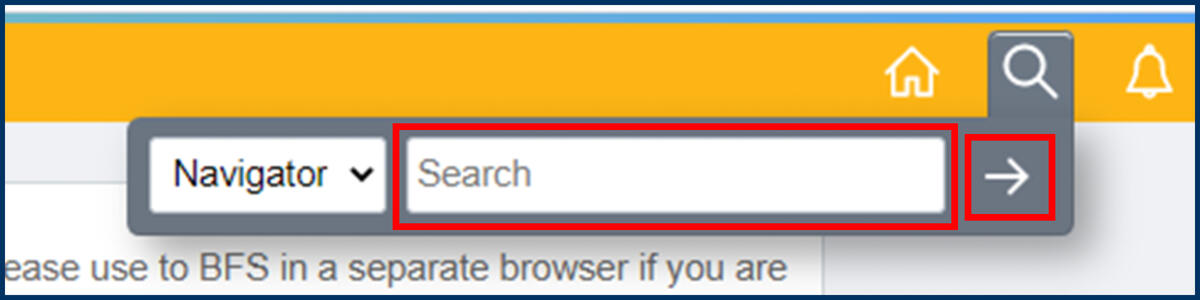 Screenshot of the BFS Search input field