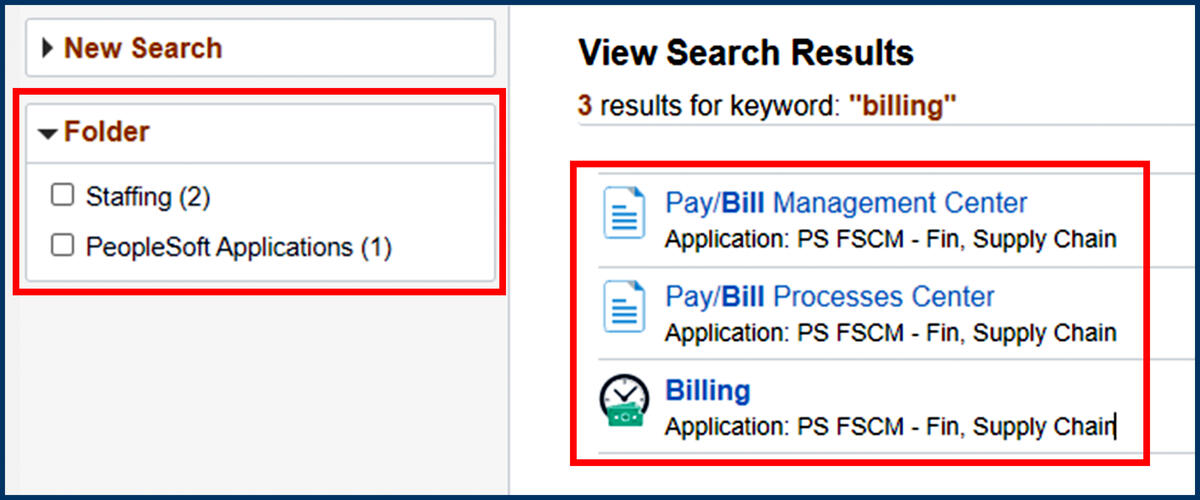 Screenshot of the BFS Search Results page