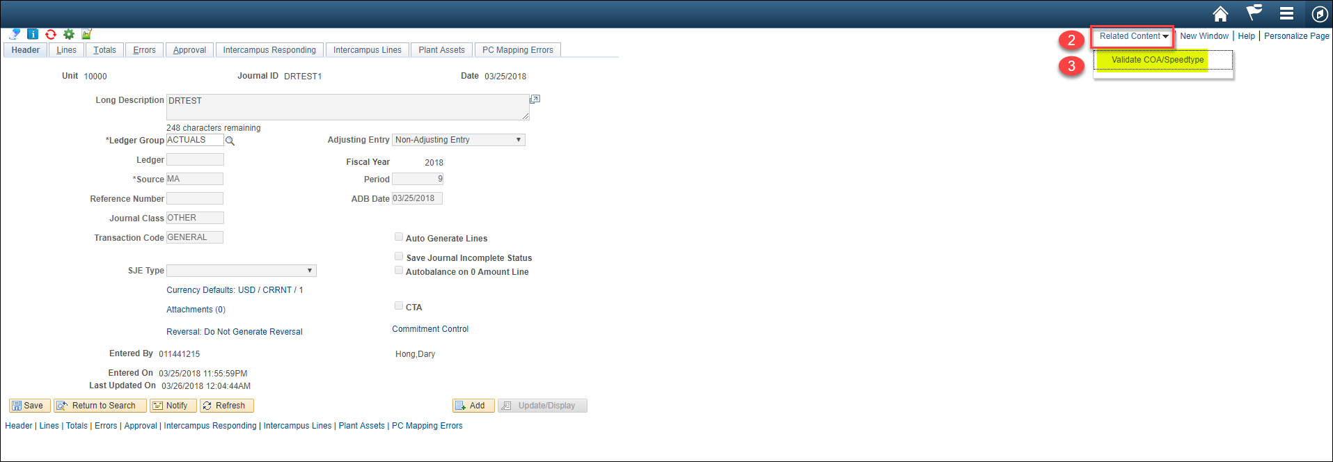 Related Content button. You will be taken to the new window, then you can click “Related Content” in the top right, which will show the dropdown for “Validate COA/Speedtype.”