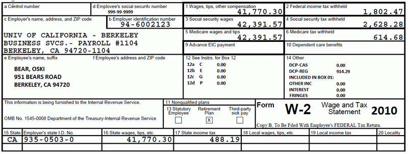 Sample W-2